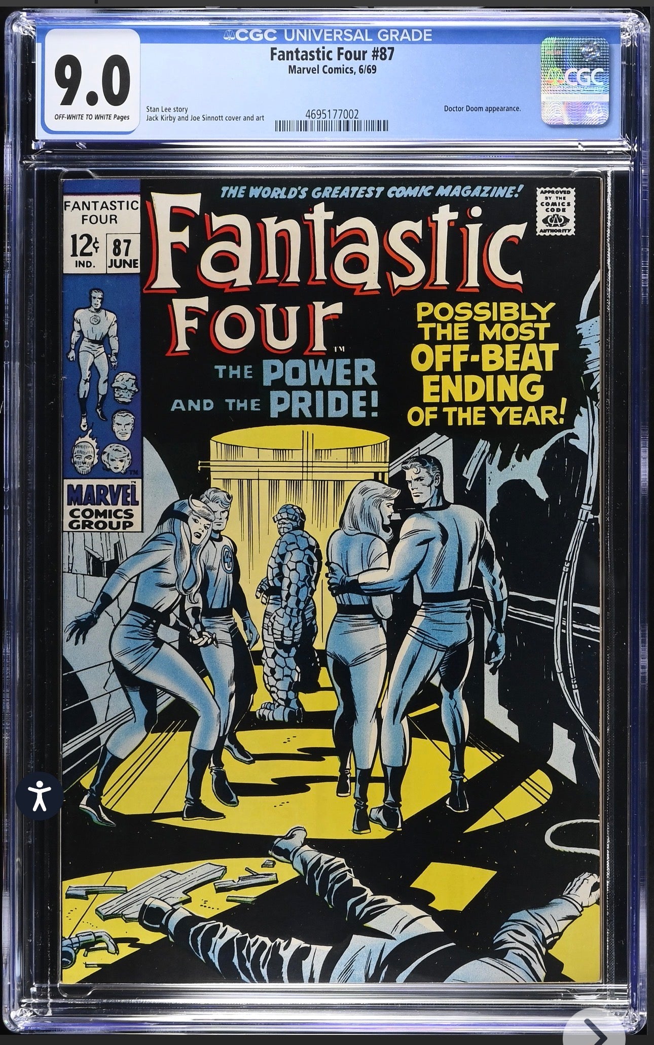 Fantastic Four #87 CGC 9.0 (Marvel, 1969) off white to white pages