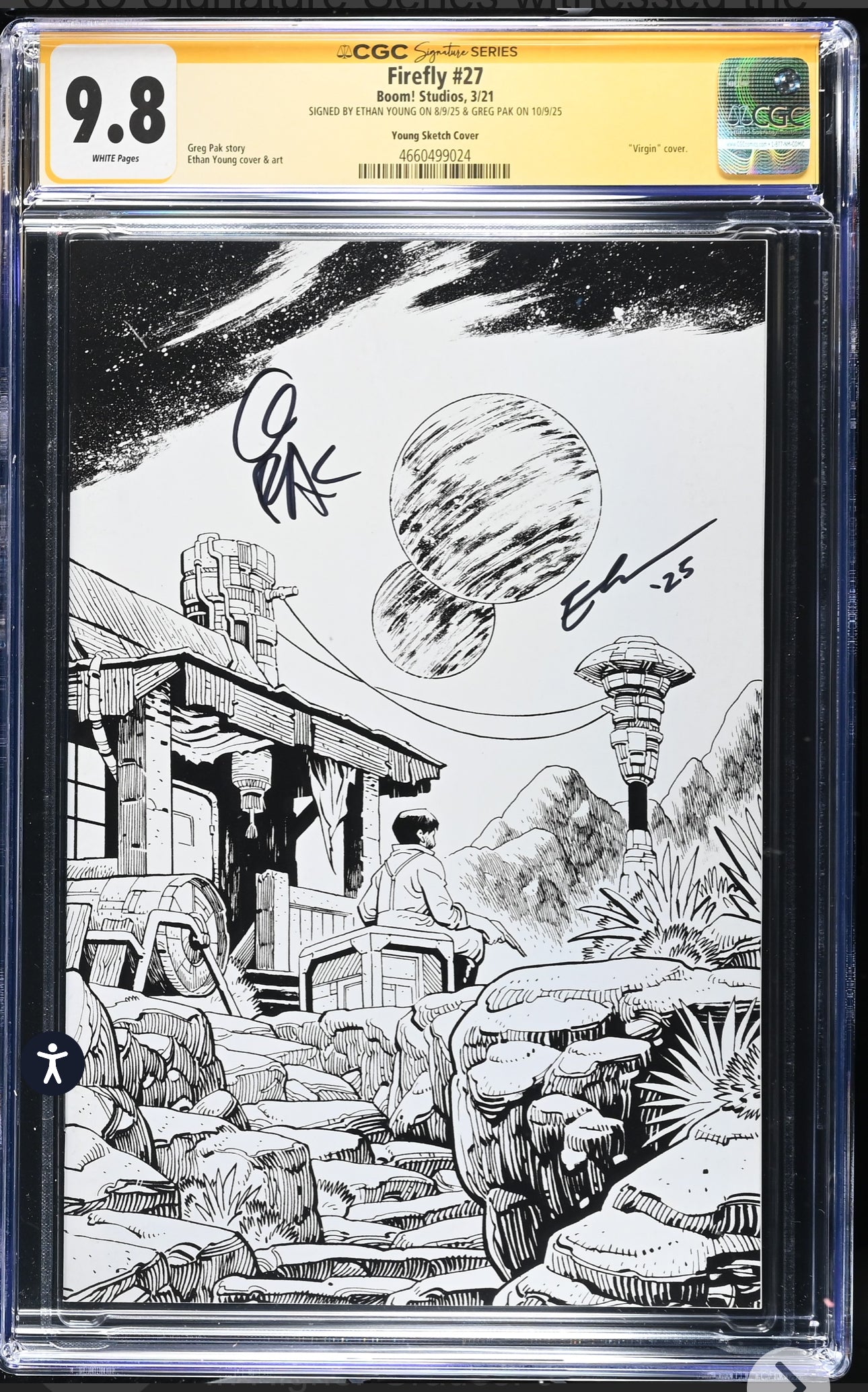 Firefly #27 CGC SS 9.8 Signed By Greg Pak & Ethan Young (BOOM!, 2021) Young Sketch Cover Variant