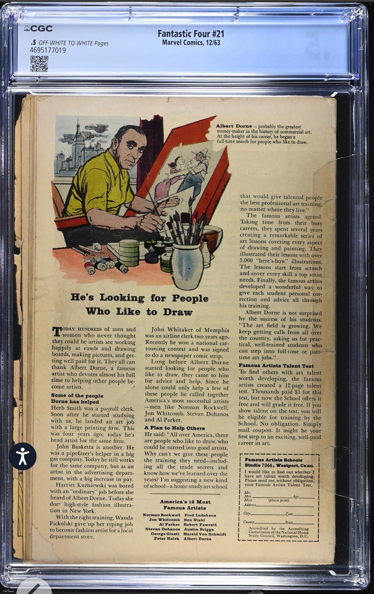 Fantastic Four #21 CGC 0.5 (Marvel, 1963) 1st Appearance of the Hate-Monger