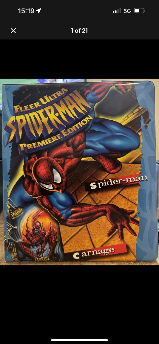 1995 Fleer Ultra Spider-Man Premiere Edition Card Binder W/ 148 Cards & Sleeves