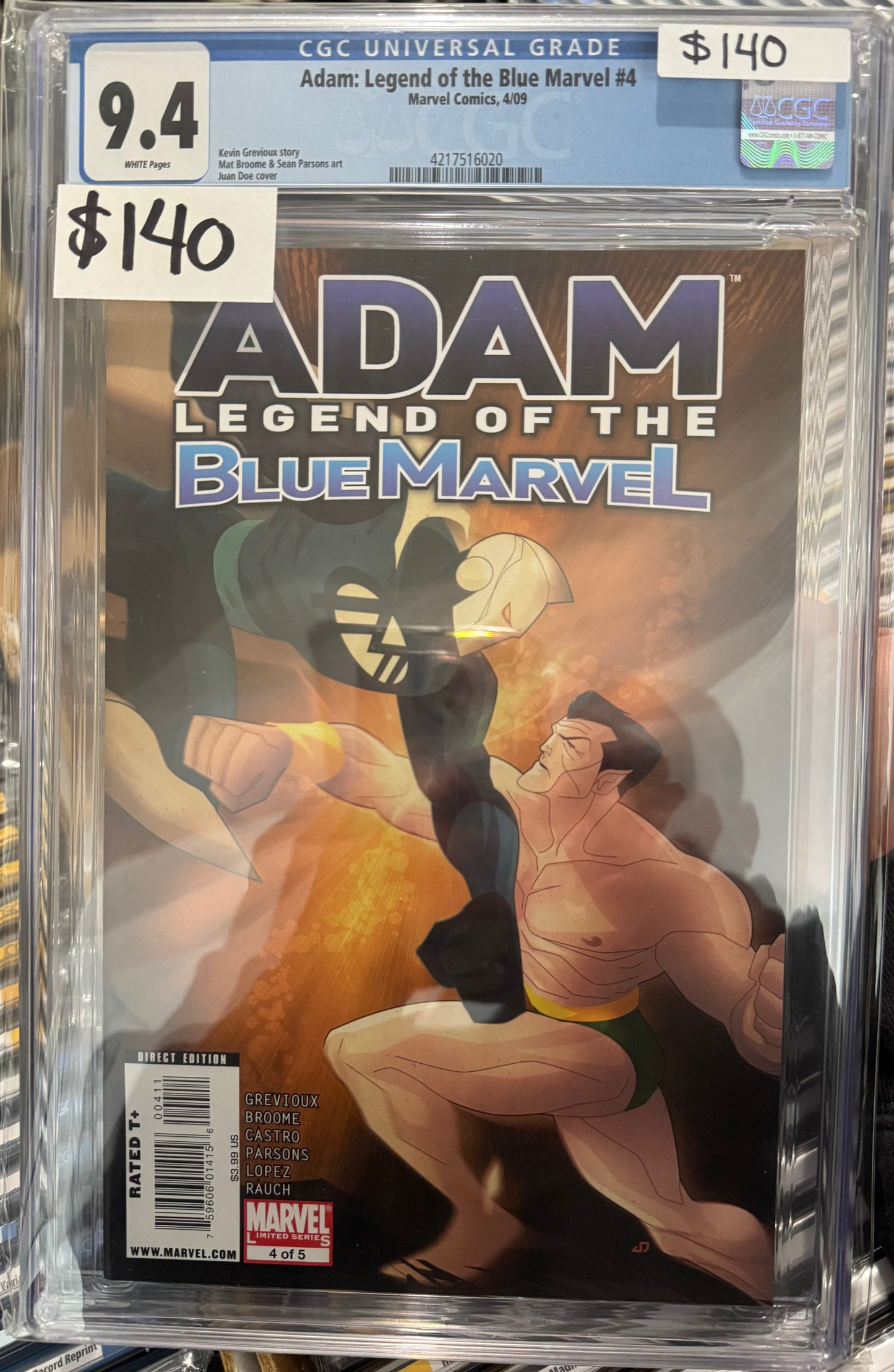 Adam: Legend of the Blue Marvel #4 CGC 9.4 (Marvel, 2009)