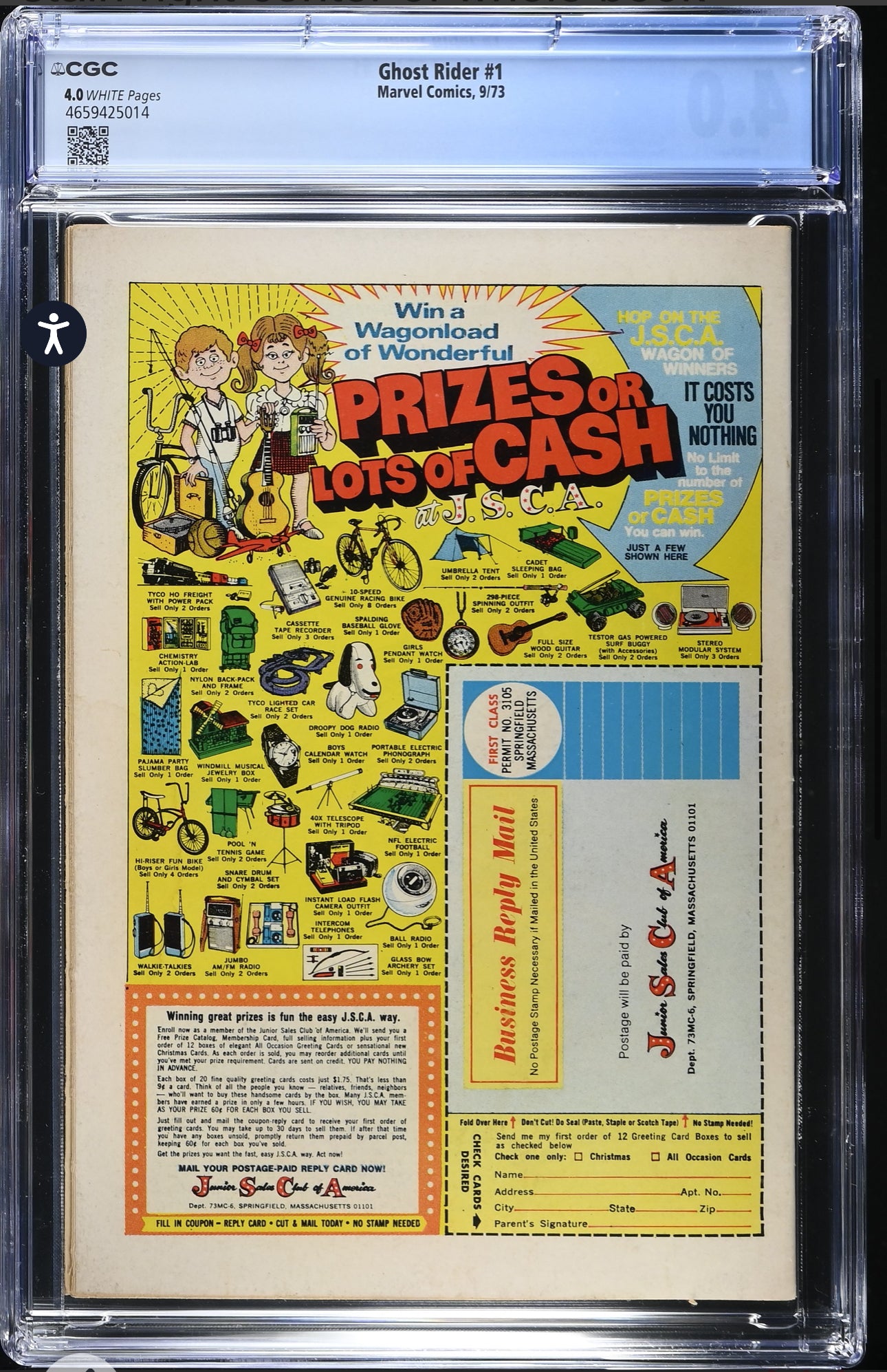 Ghost Rider #1 CGC 4.0 (Marvel, 1973) 1st App Son Of Satan (white Pages)