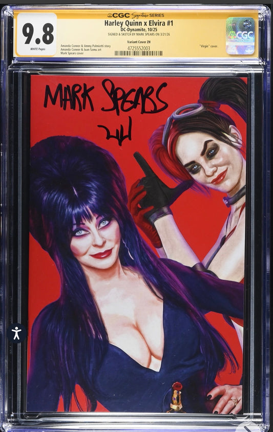 Harley Quinn x Elvira 1 CGC SS 9.8 Signed By Mark Spears (DC/Dynamite, Variant)