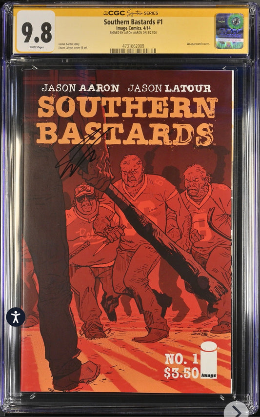 SOUTHERN BASTARDS #1 CGC SS 9.8 Signed By Jason Aaron (Image, 2014) Show Coming