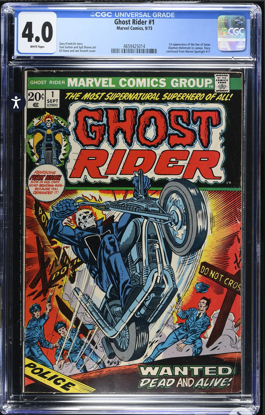 Ghost Rider #1 CGC 4.0 (Marvel, 1973) 1st App Son Of Satan (white Pages)