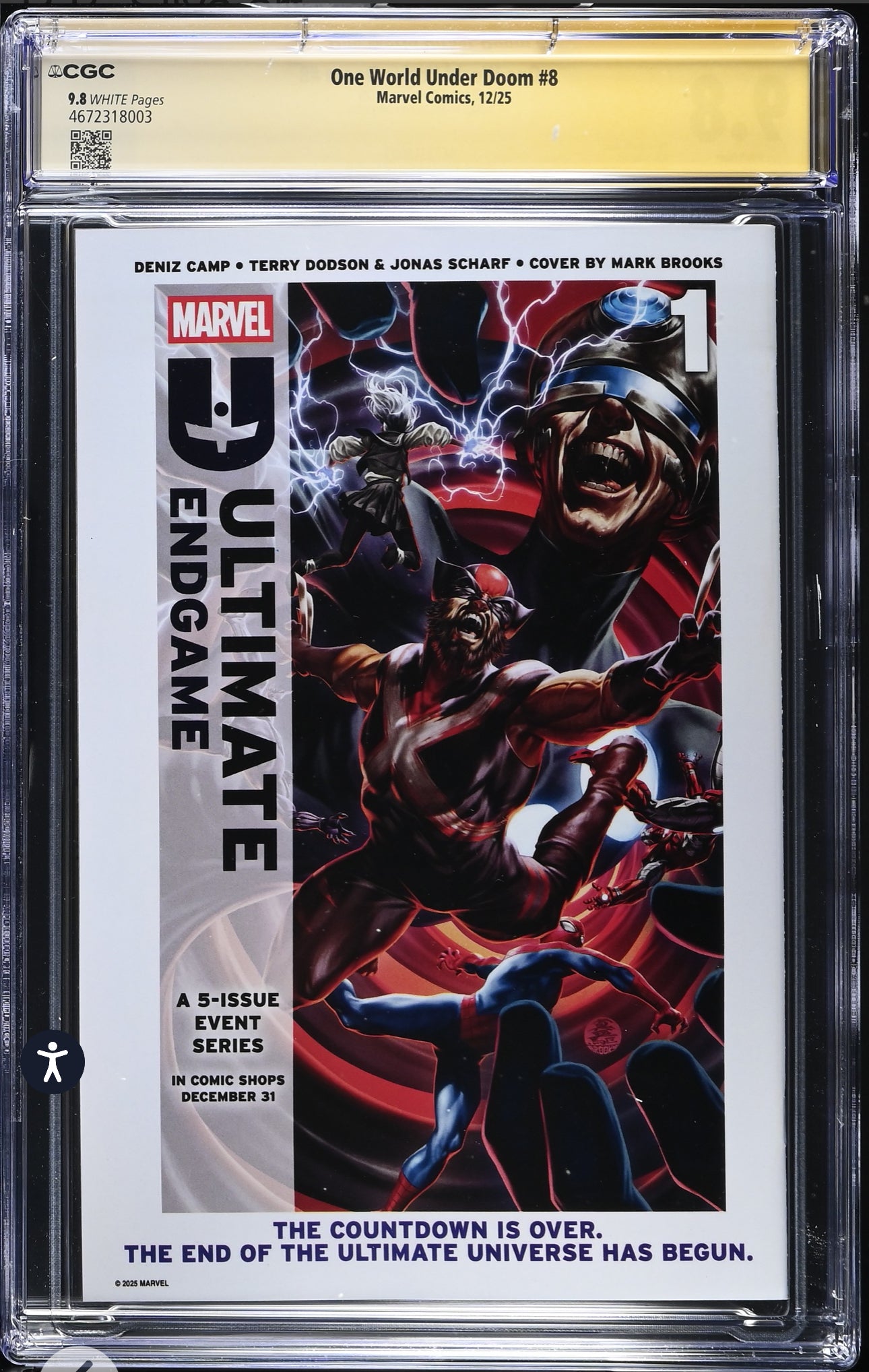 One World Under Doom #8 CGC SS 9.8 Signed By Ben Harvey (Marvel, 2025)