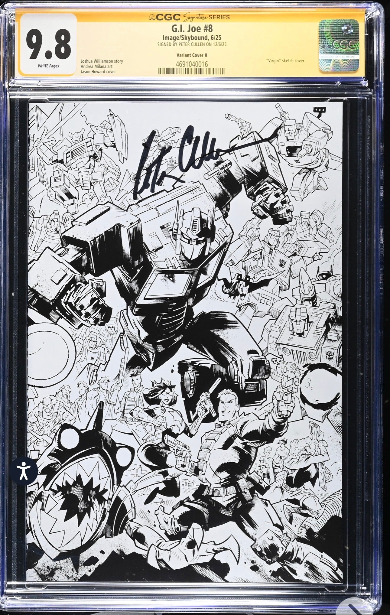 G.I. JOE #8 CGC SS 9.8 Signed By Peter Cullen (Image, 2025, Virgin Sketch Variant H)