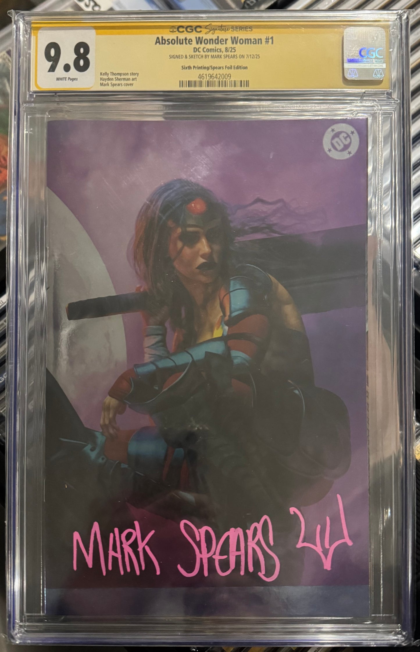 Absolute Wonder Woman #1 CGC SS 9.8 (DC, 2025) Signed & Sketch Mark Spears Foil