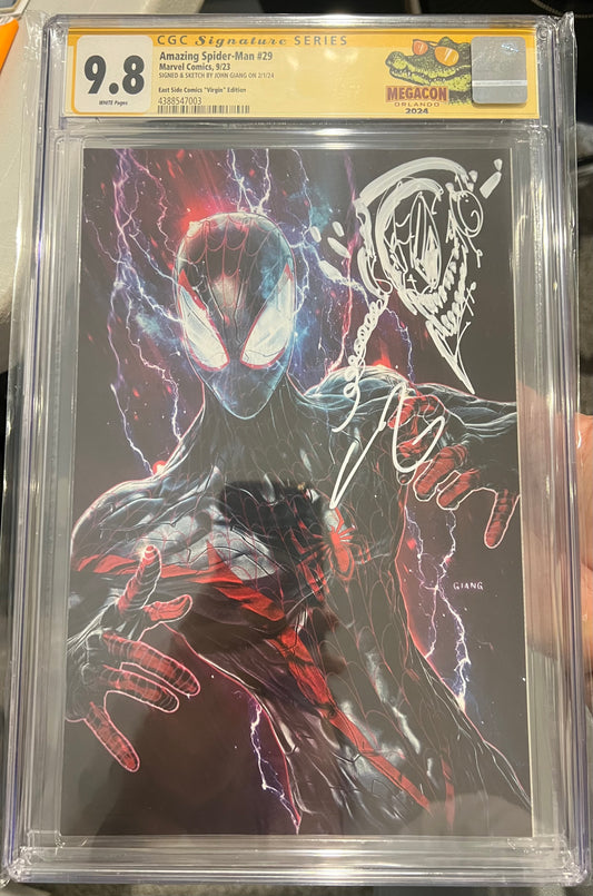 AMAZING SPIDER-MAN #29 CGC SS 9.8 JOHN GIANG SIGNED/SKETCH  W Custom Label from Megacon Orlando
