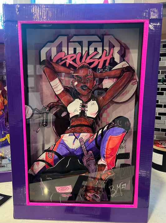 Motor Crush Shadowbox by Barry (A One of a Kind Shadowbox Art)