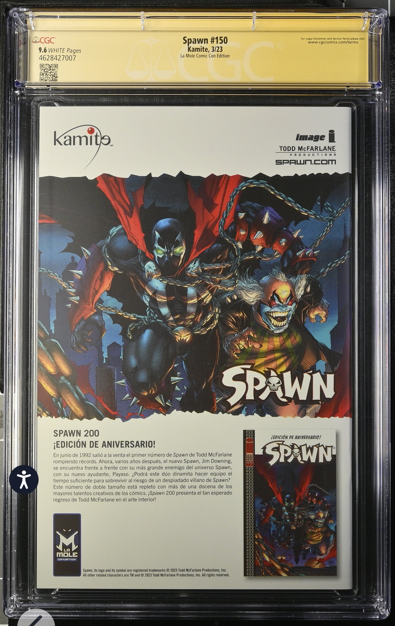 Spawn #150 CGC SS 9.6 (Image/Kamite, 2023) La Mole Convention Foil signed by Jim Lee