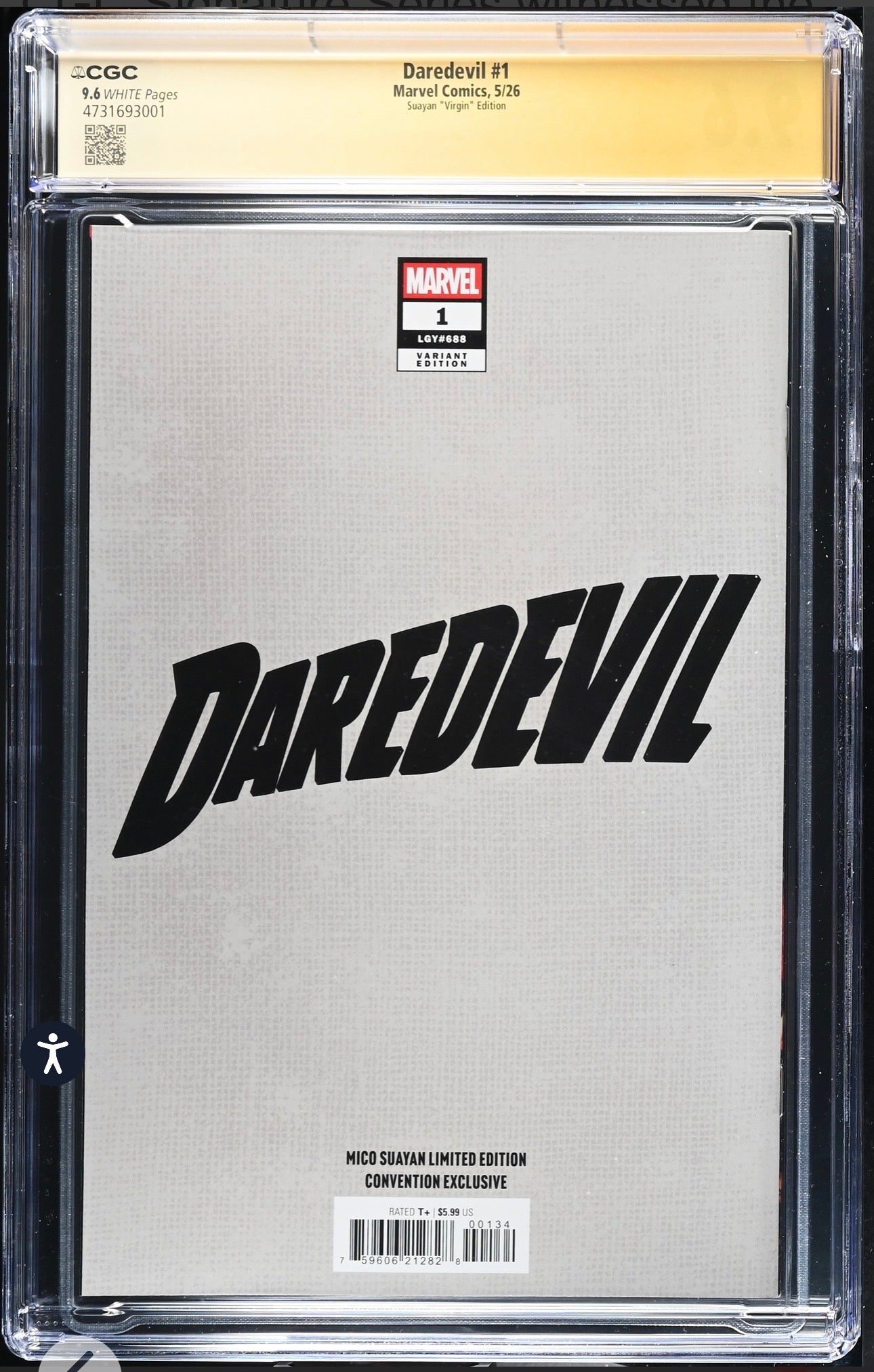 DAREDEVIL #1 CGC SS 9.6 Signed By Mico Suayan, Stephanie Phillips, Lee Garbett (Marvel, 2026) Virgin Variant