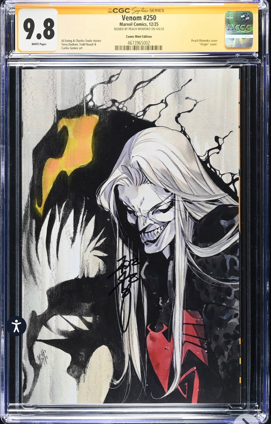 Venom #250 CGC SS 9.8 VIRGIN Variant Cover Signed By Peach Momoko (Marvel, 2025)