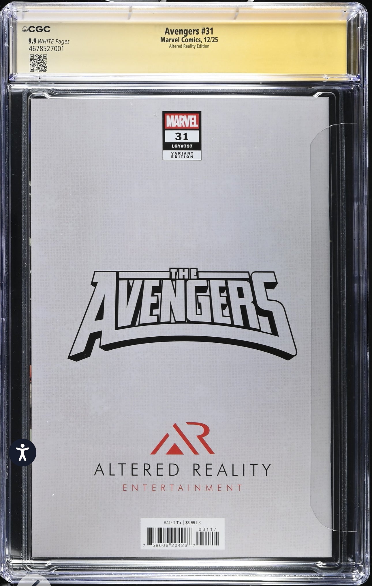Avengers #31 CGC SS 9.9 RICC Variant Signed By Alex Maleev (Marvel, 2025)