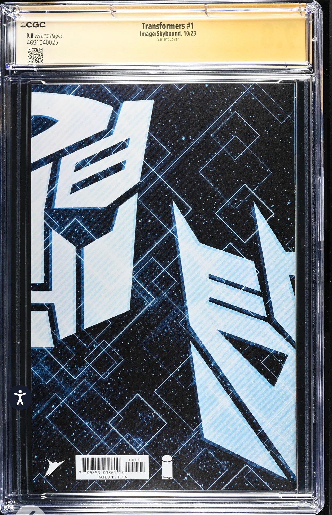 Transformers #1 CGC SS 9.8 Signed By Peter Cullen (Image/Skybound 2023 Variant Cover B)