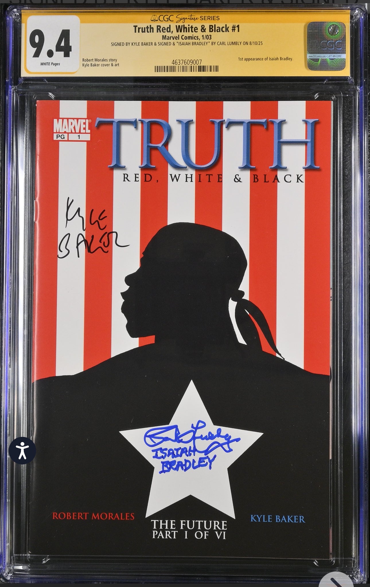 Truth: Red, White & Black #1 CGC SS 9.4 (Marvel, 2003) Signed by Carl Lumbly & Kyle Baker