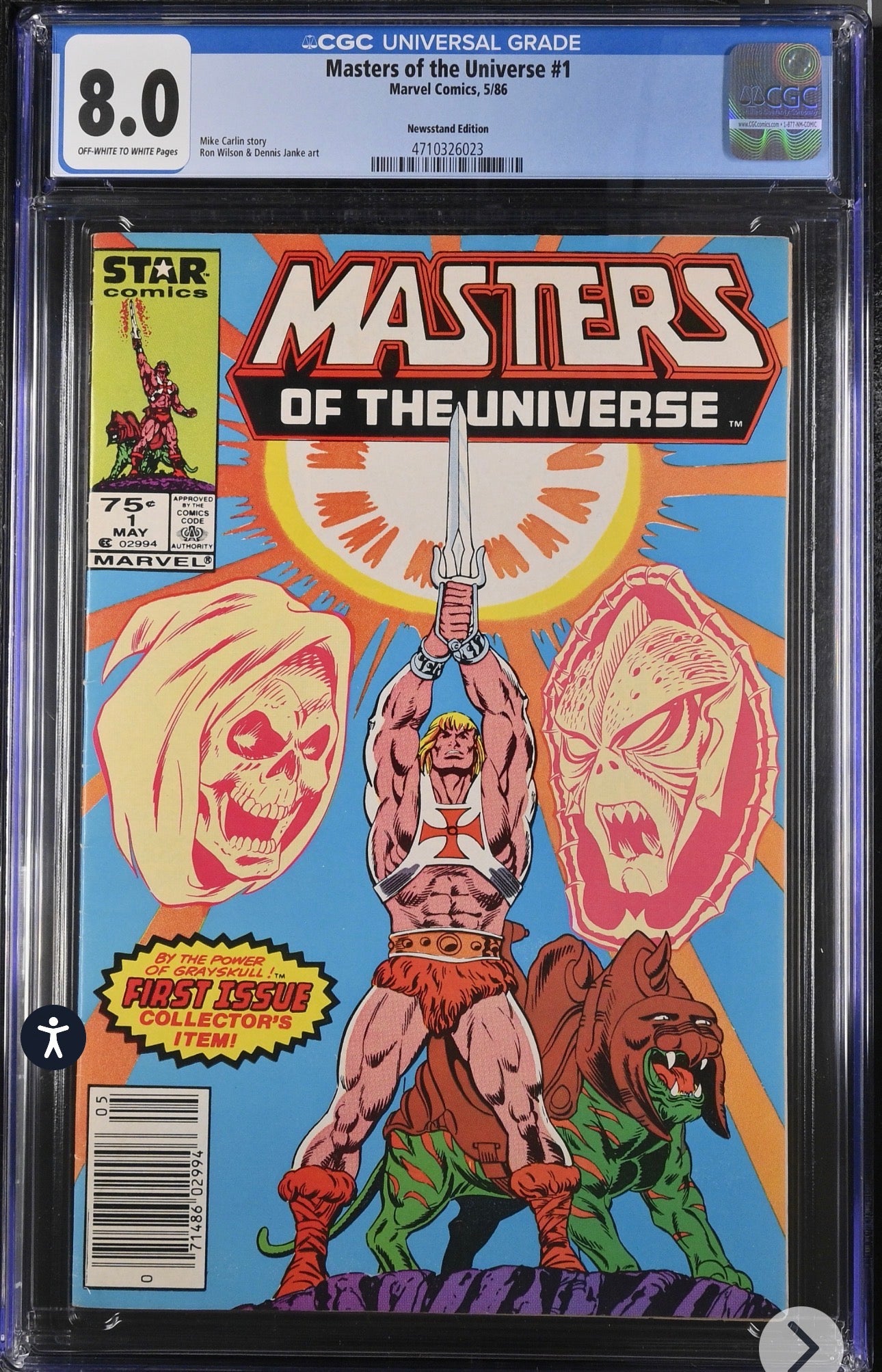 Masters of the Universe #1 CGC 8.0 (Marvel, 1986) He-Man (Newsstand Edition)
