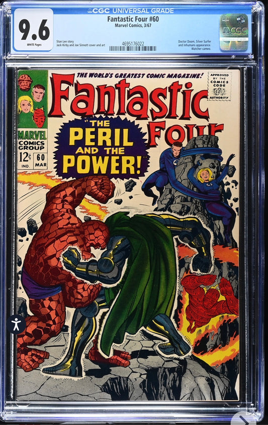 FANTASTIC FOUR #60 CGC 9.6 (Marvel 1967) Rare White Pages Dr. Doom Silver Surfer