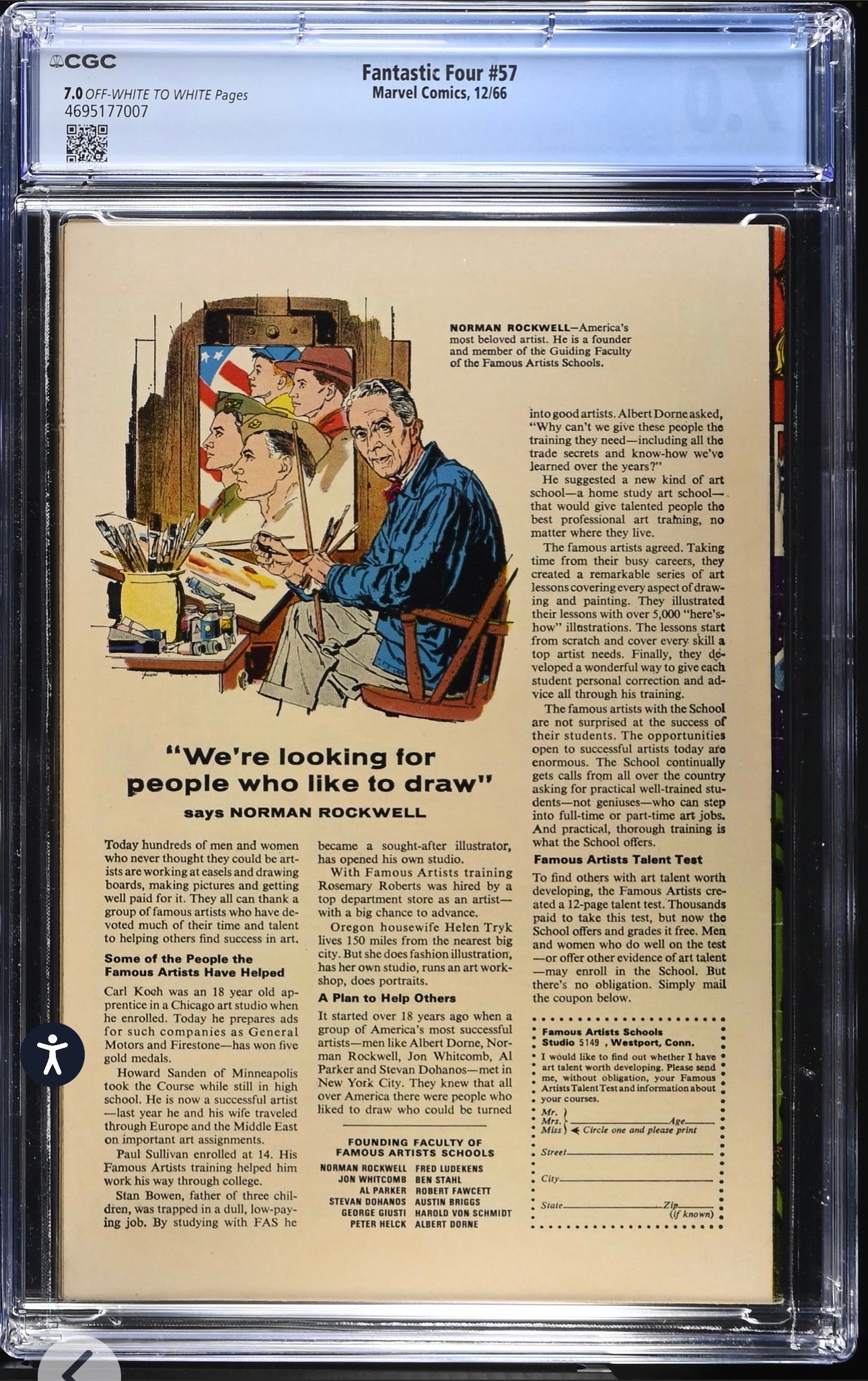 Fantastic Four #57 CGC 7.0 (Marvel, 1966) Legendary Dr. Doom Cover