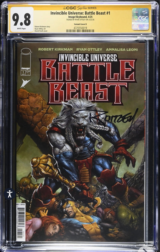 INVINCIBLE UNIVERSE:BATTLE BEAST #1 CGC SS 9.8 (Image/Skybound 2025) Signed By Ryan Ottley