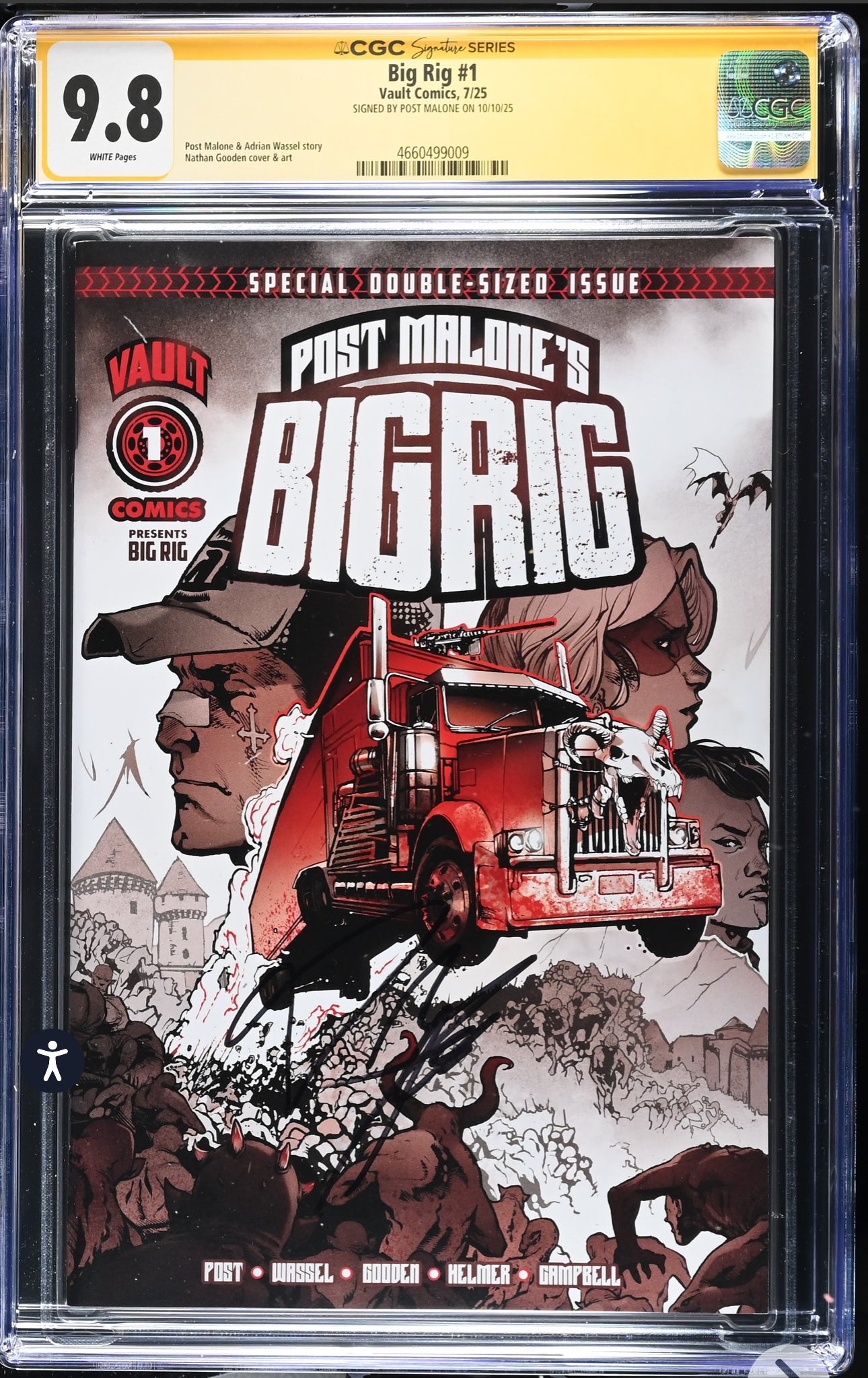 Post Malone’s Big Rig #1 CGC SS 9.8 (Vault, 2025) Signed by Post Malone