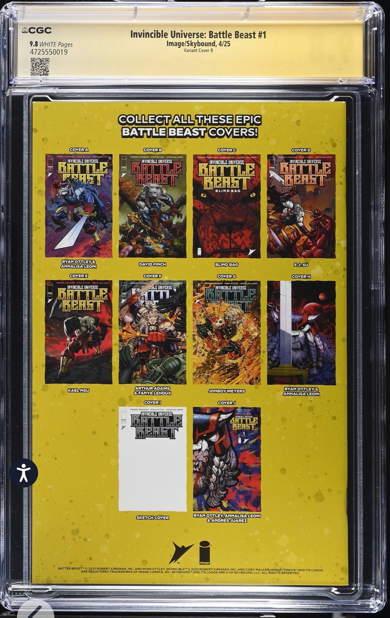 INVINCIBLE UNIVERSE:BATTLE BEAST #1 CGC SS 9.8 (Image/Skybound 2025) Signed By Ryan Ottley