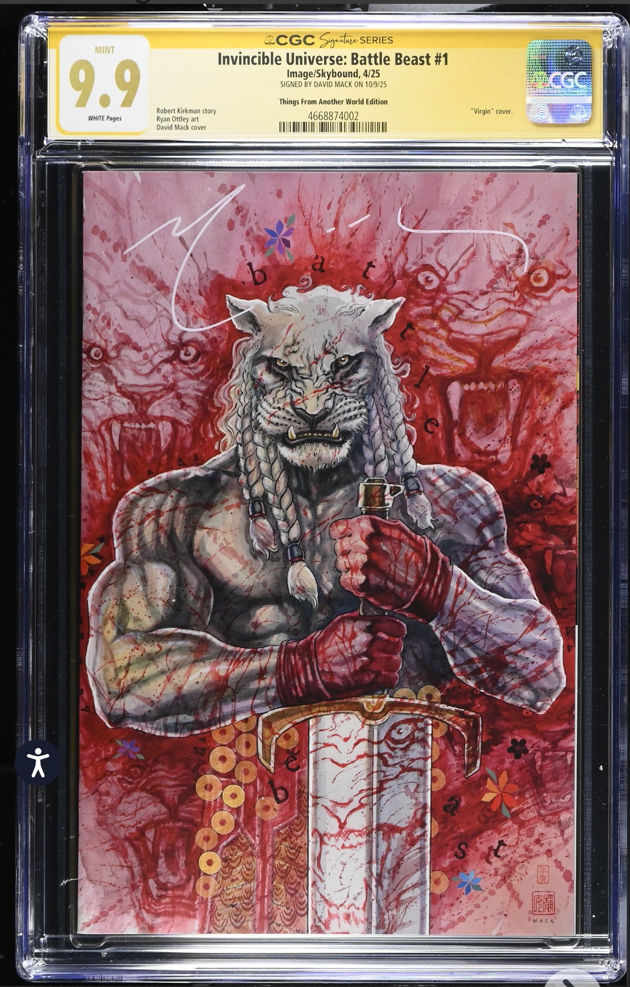 Invincible: Battle Beast #1 CGC SS 9.9 Signed By David Mack (Image, 2025)