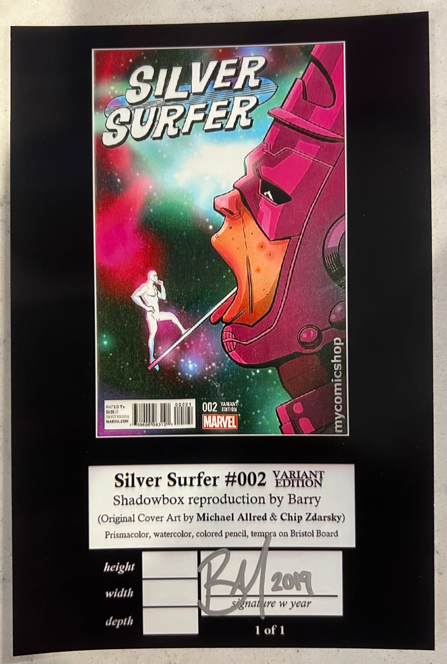 Silver Surfer & Galactus Shadowbox by Barry (A One of a Kind Shadowbox Art)