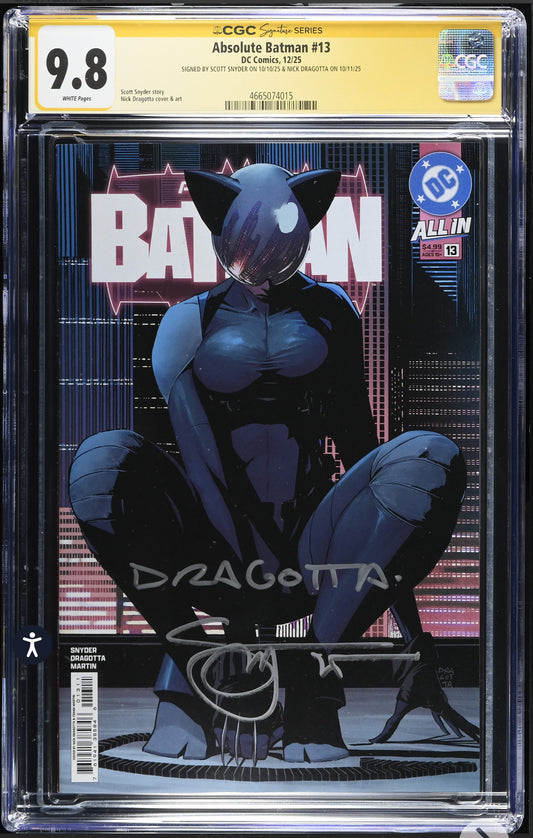 Absolute Batman #13 CGC SS 9.8 Signed By Scott Snyder & Nick Dragotta (DC, 2025)