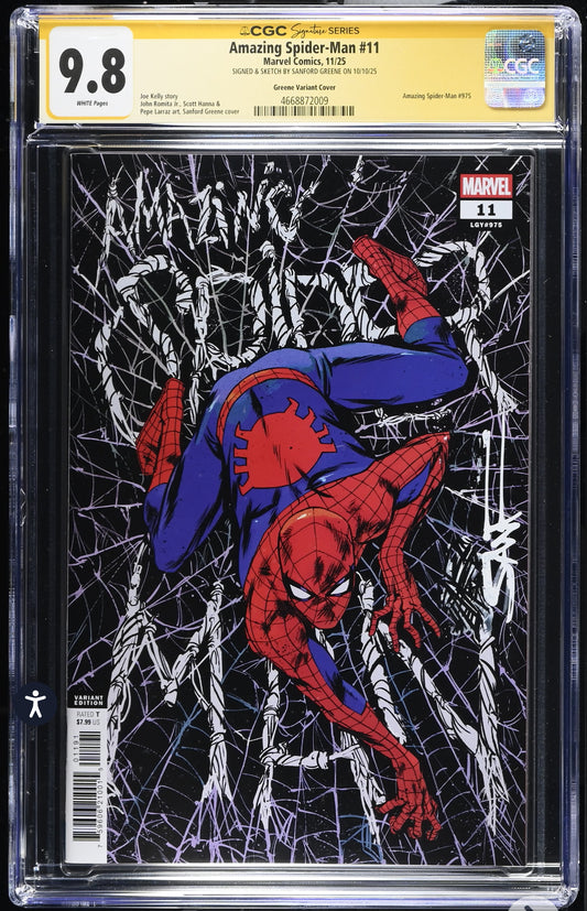 Amazing Spiderman #11 CGC SS 9.8 Signed By Sanford Greene (Marvel, 2025)