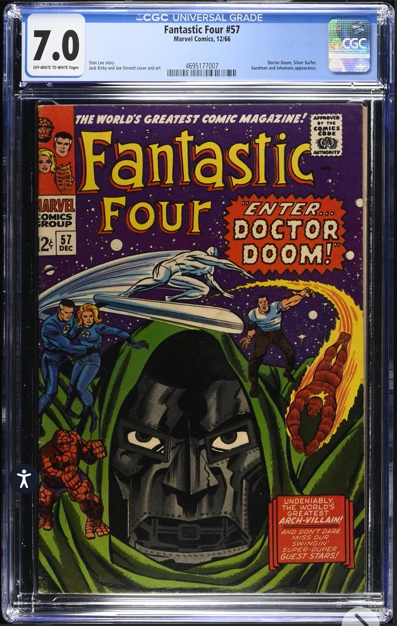 Fantastic Four #57 CGC 7.0 (Marvel, 1966) Legendary Dr. Doom Cover