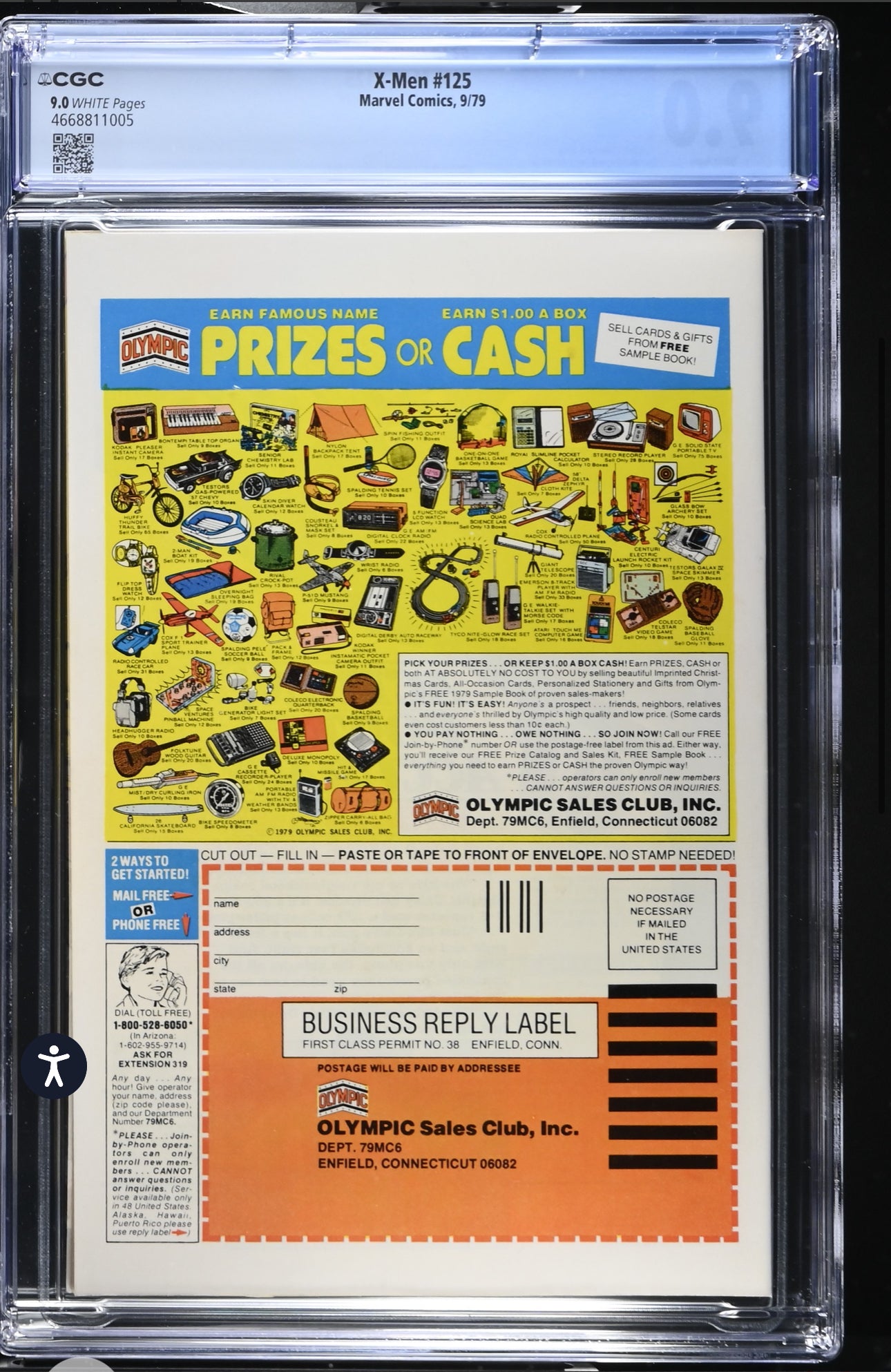 X-Men #125 CGC 9.0 (Marvel, 1979) 1st Appearance of Mutant X (Proteus)