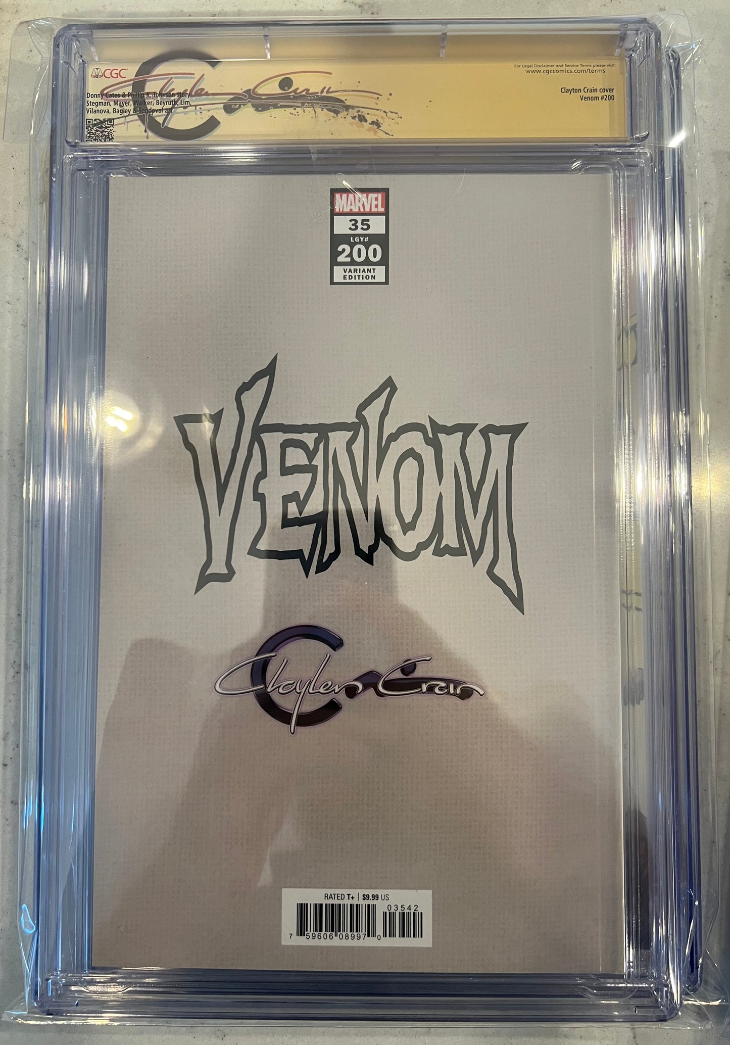 Venom #35 CGC SS 9.4 (Black Flag Tour Variant) signed by Clayton Crain