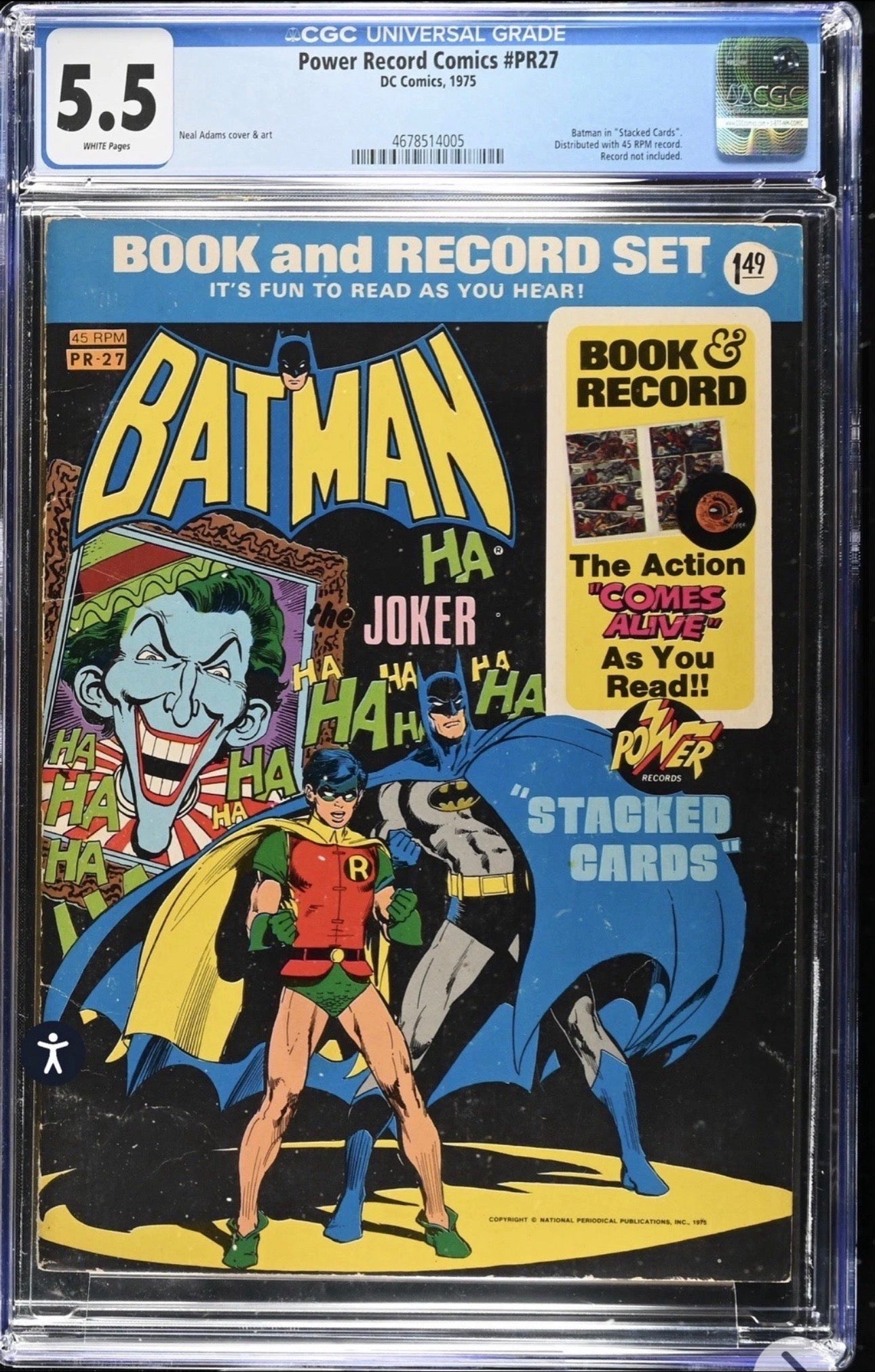 Power Records Comics #PR27 CGC 5.5 (DC, 1975) Comes With Record (Joker Cover)