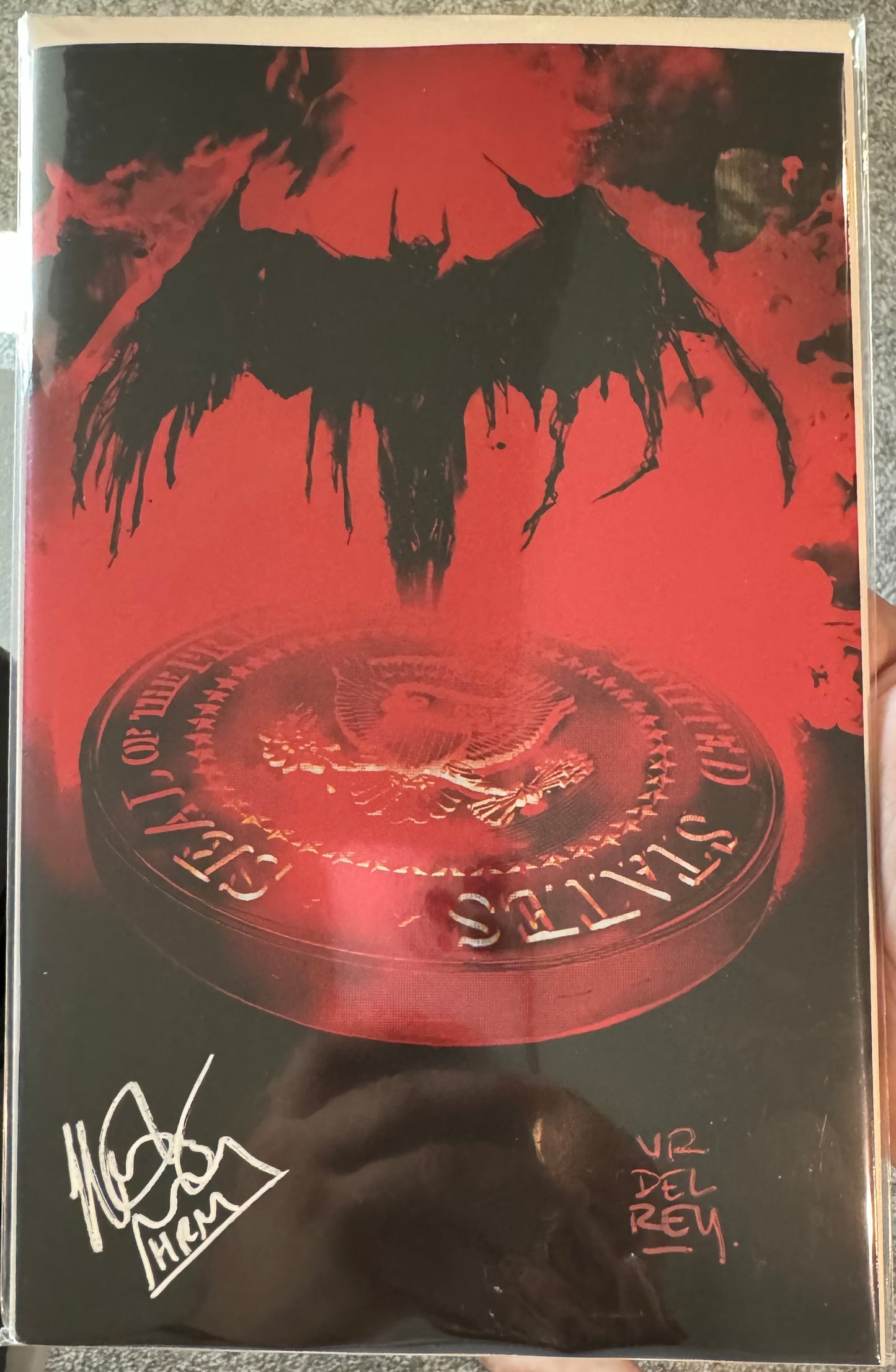 The Exorcism At 1600 Penn #1 NYCC Foil By Jock Signed By Hannah Rose May & Vanessa Del Ray