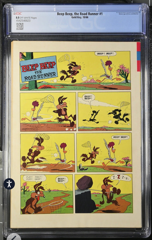 Beep Beep, ROAD RUNNER #1 CGC 8.0 (Gold Key Looney Tunes 1966 Wile E. Coyote)