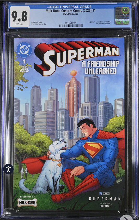 Superman: A Friendship Unleashed CGC 9.8 (DC, 2025) Milk Bone Promo Variant signed