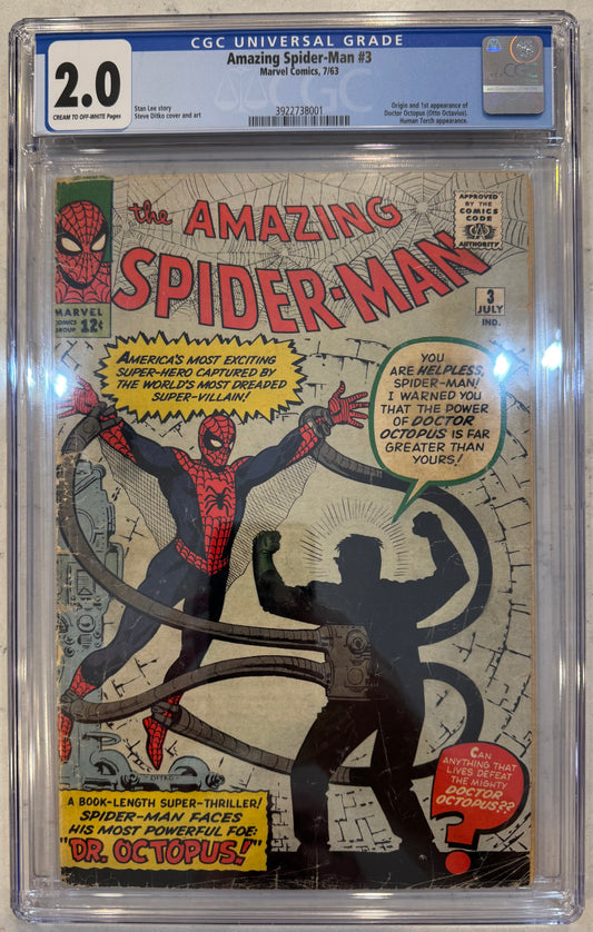 Amazing Spider-Man #3 CGC 2.0 (Marvel, 1964) 1st Appearance of Doctor Octopus