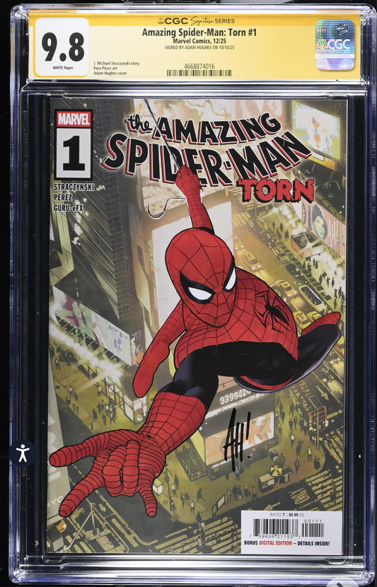 Amazing Spider-Man: Torn #1 CGC SS 9.8  Signed By Adam Hughes (Marvel,2025)