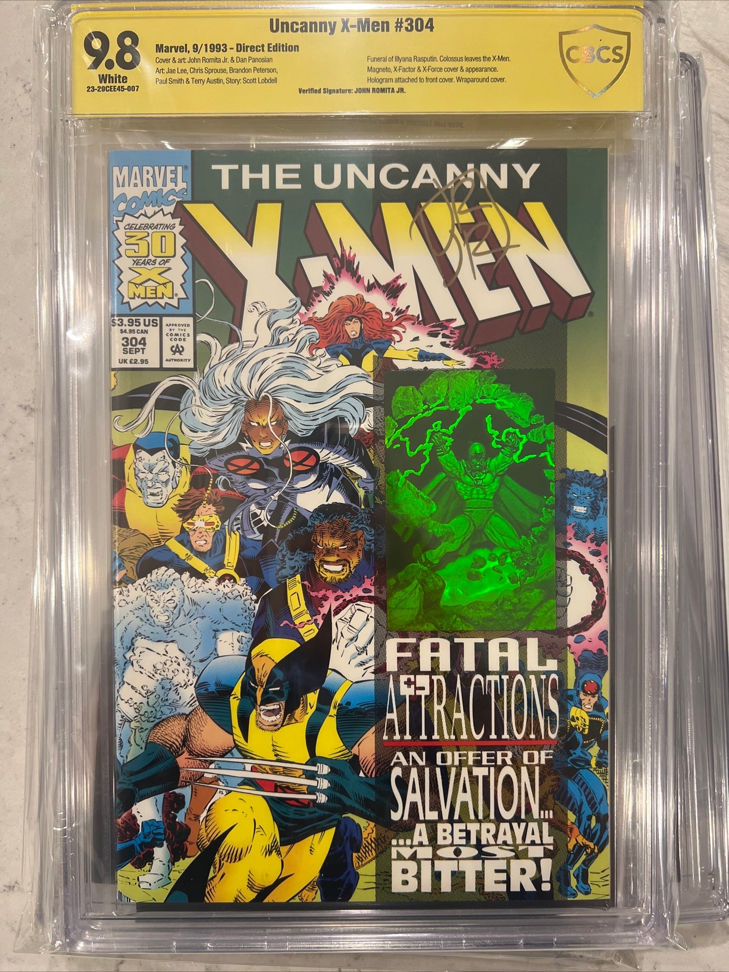 Uncanny X-Men #304 (1st Series) CBCS 9.8 Signed by John Romita Jr. (w/COA)