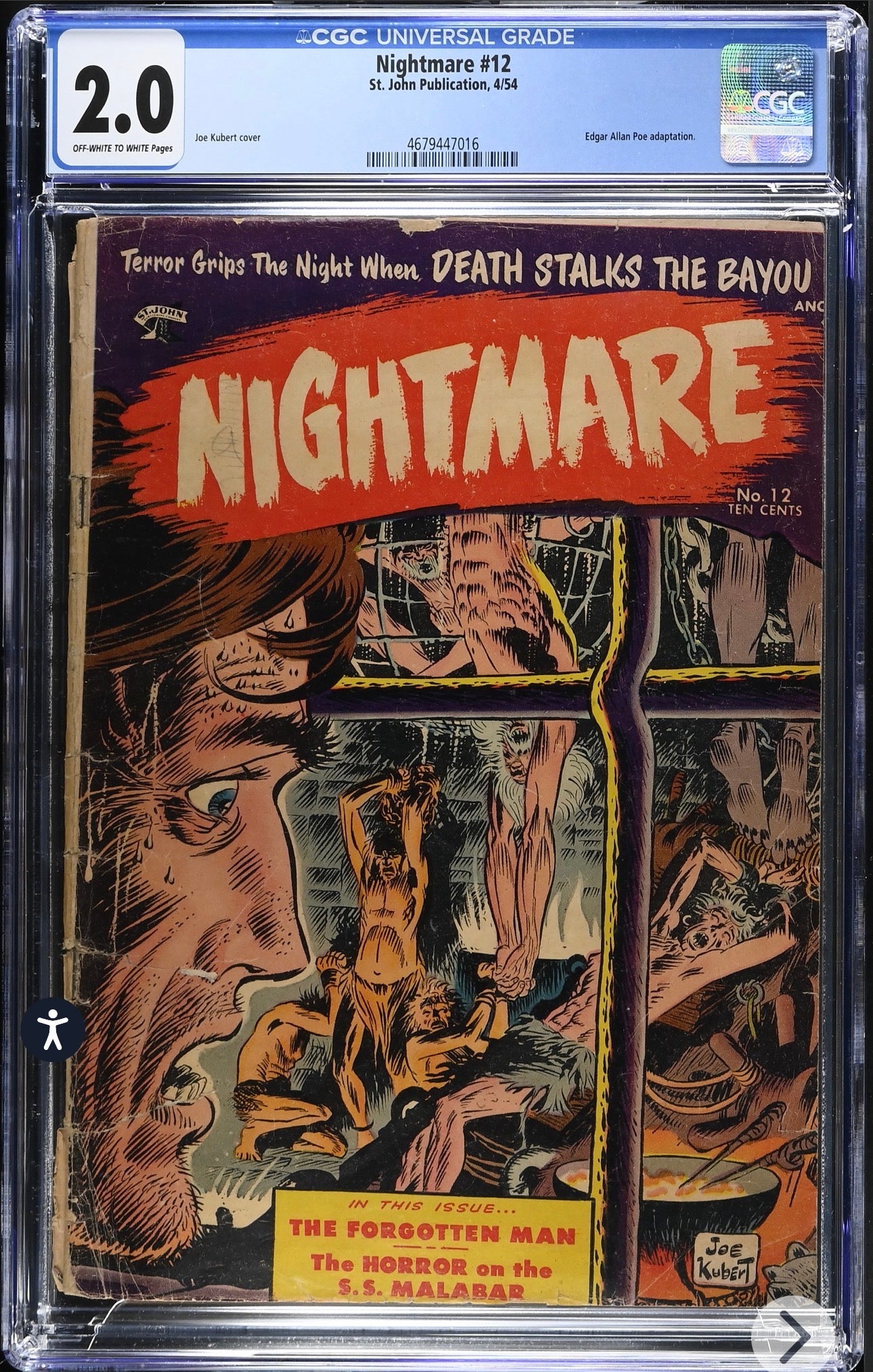 NIGHTMARE #12 CGC 2.0 (St John Publication, 1954) Pre Code Golden Age Horror