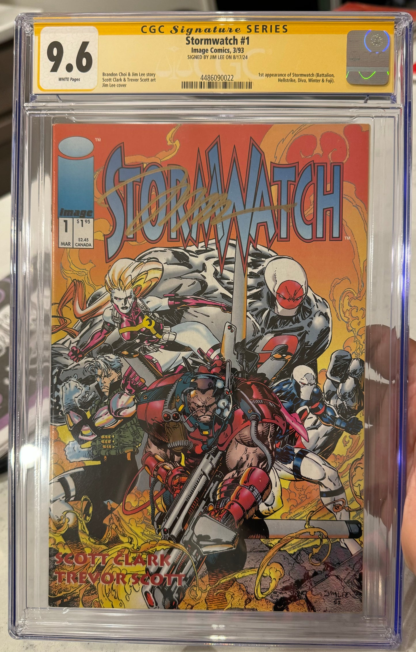 Stormwatch #1 CGC SS 9.6 Signed by Jim Lee