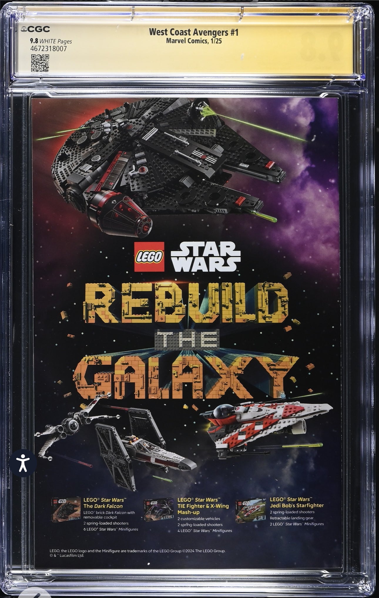 WEST COAST AVENGERS #1 CGC SS 9.8 (Marvel, 2025) Signed By Ben Harvey