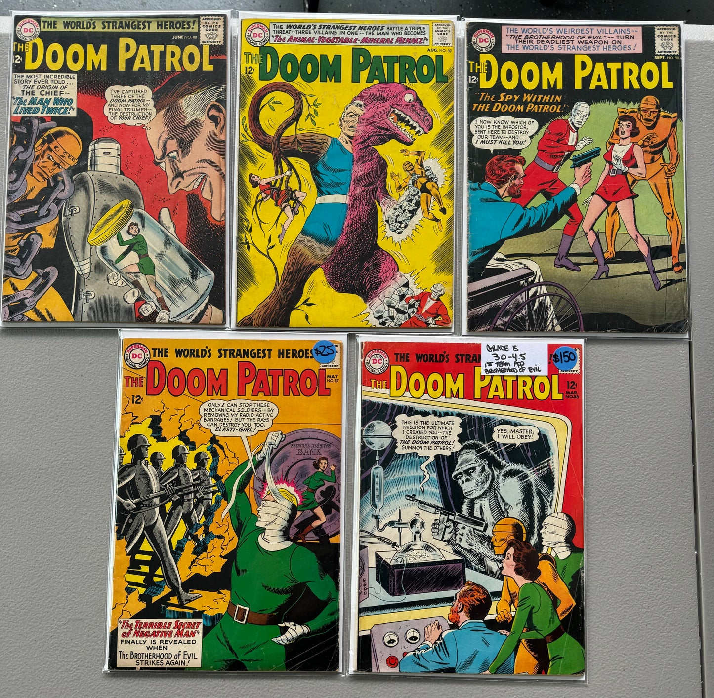 Doom Patrol (DC Comics, 1967) Complete 36 Issue Set 86-121 , See Description