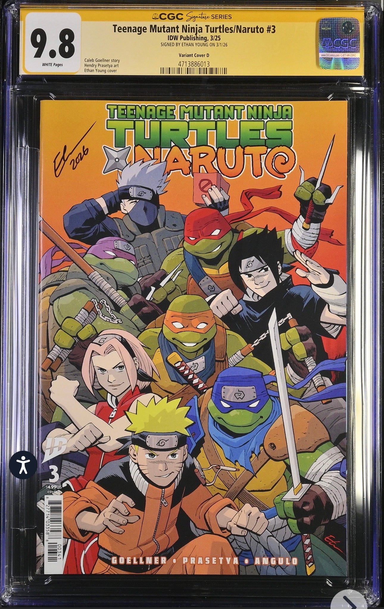 Teenage Mutant Ninja Turtles x Naruto #3 CGC SS 9.8 Signed By Ethan Young (IDW)