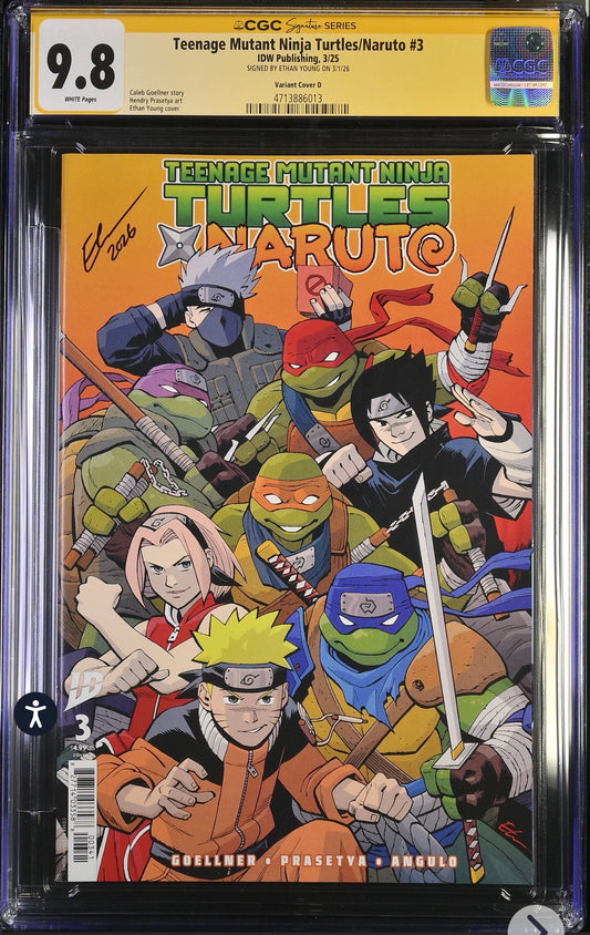 Teenage Mutant Ninja Turtles x Naruto #3 CGC SS 9.8 Signed By Ethan Young (IDW)