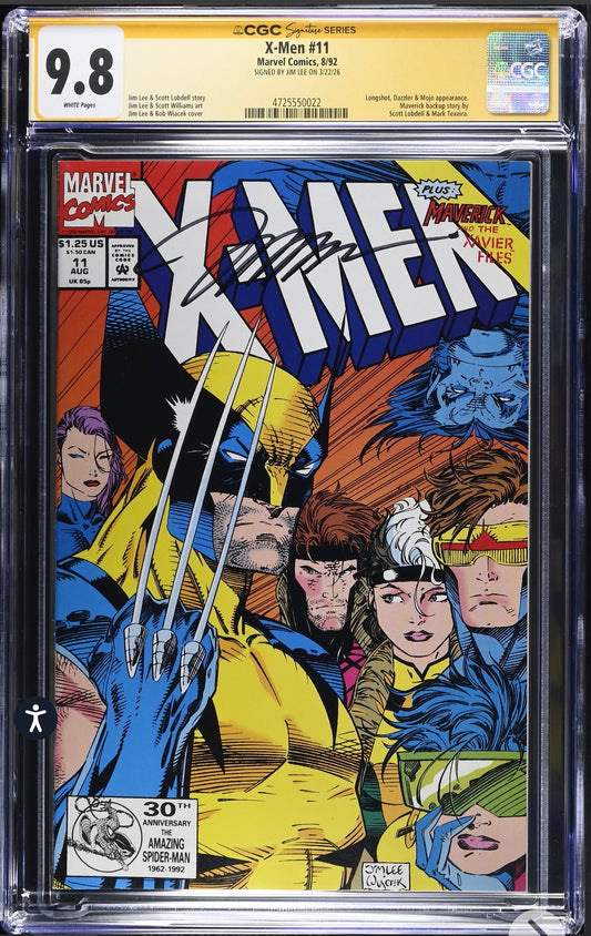 X-men #11 CGC SS 9.8 (Marvel, 1992) Signed By Jim Lee