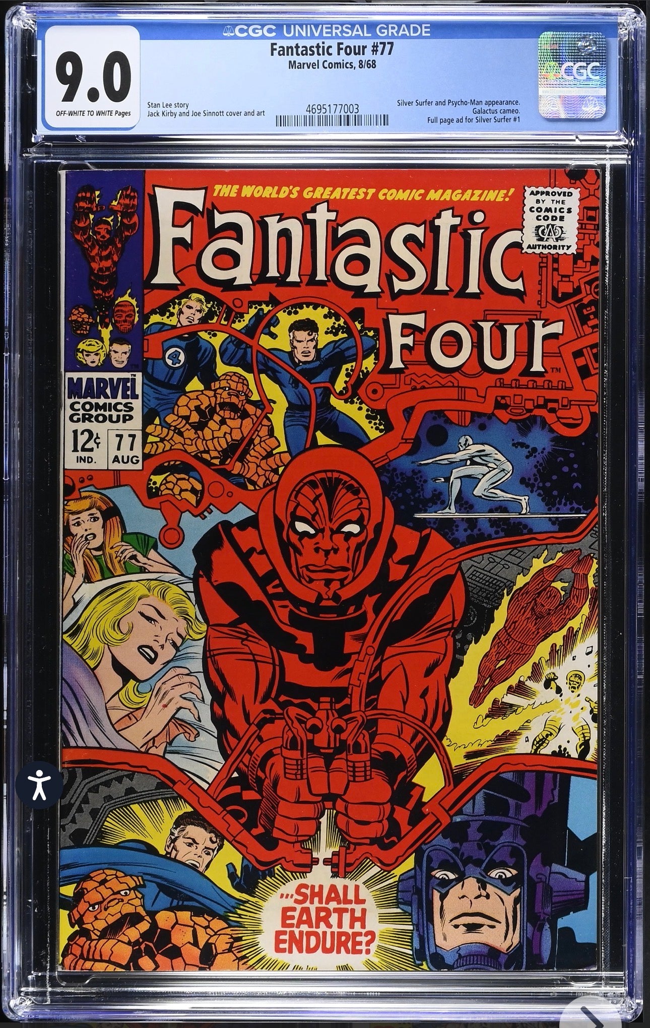 Fantastic Four #77 CGC 9.0 (Marvel, 1968)  Jack Kirby & Joe Sinnott cover