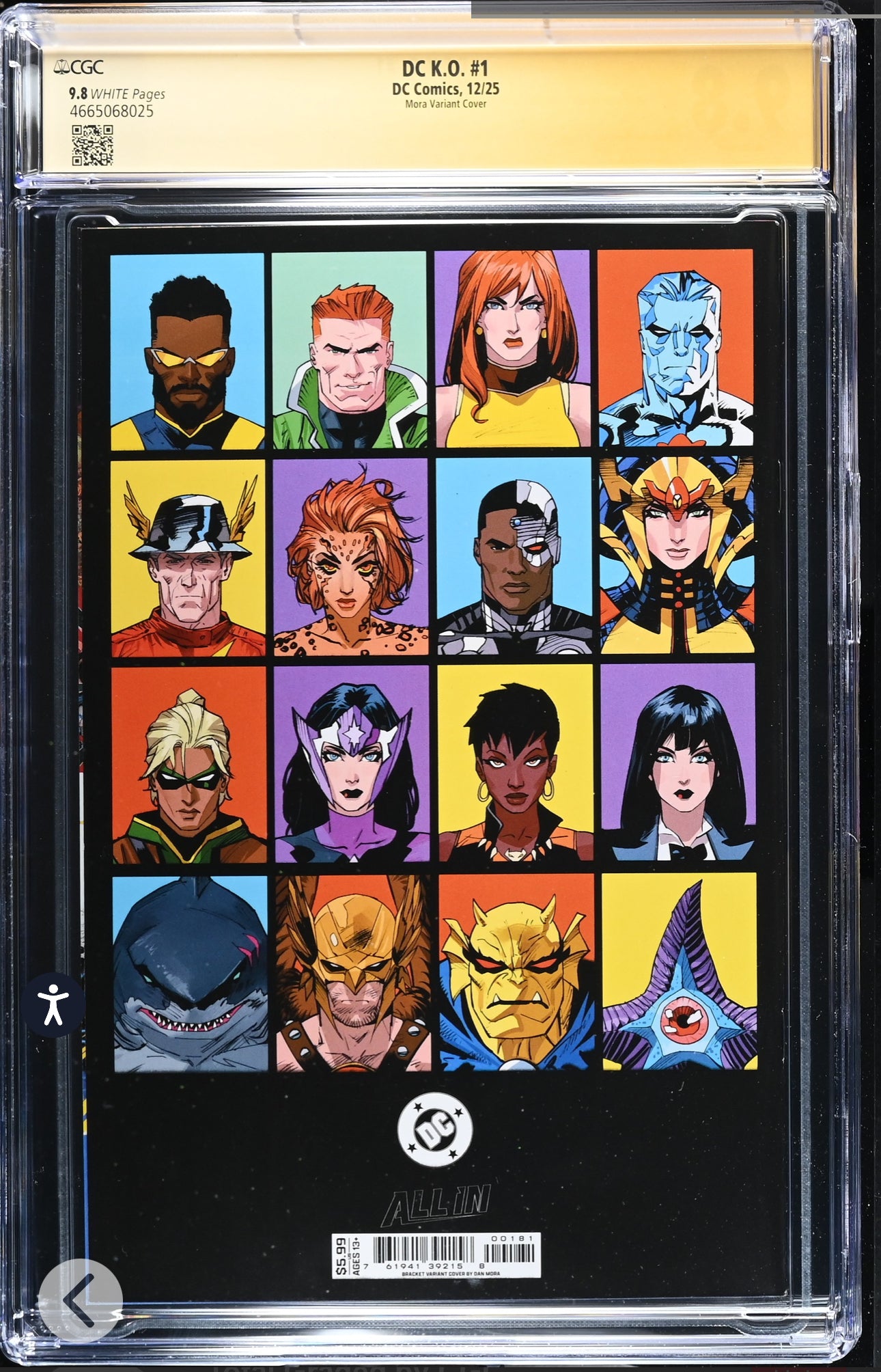 DC KO #1 CGC SS 9.8 (2025, Mora Variant) Signed By Dan Mora, Joshua Williamson, Scott Snyder, Javier Fernandez