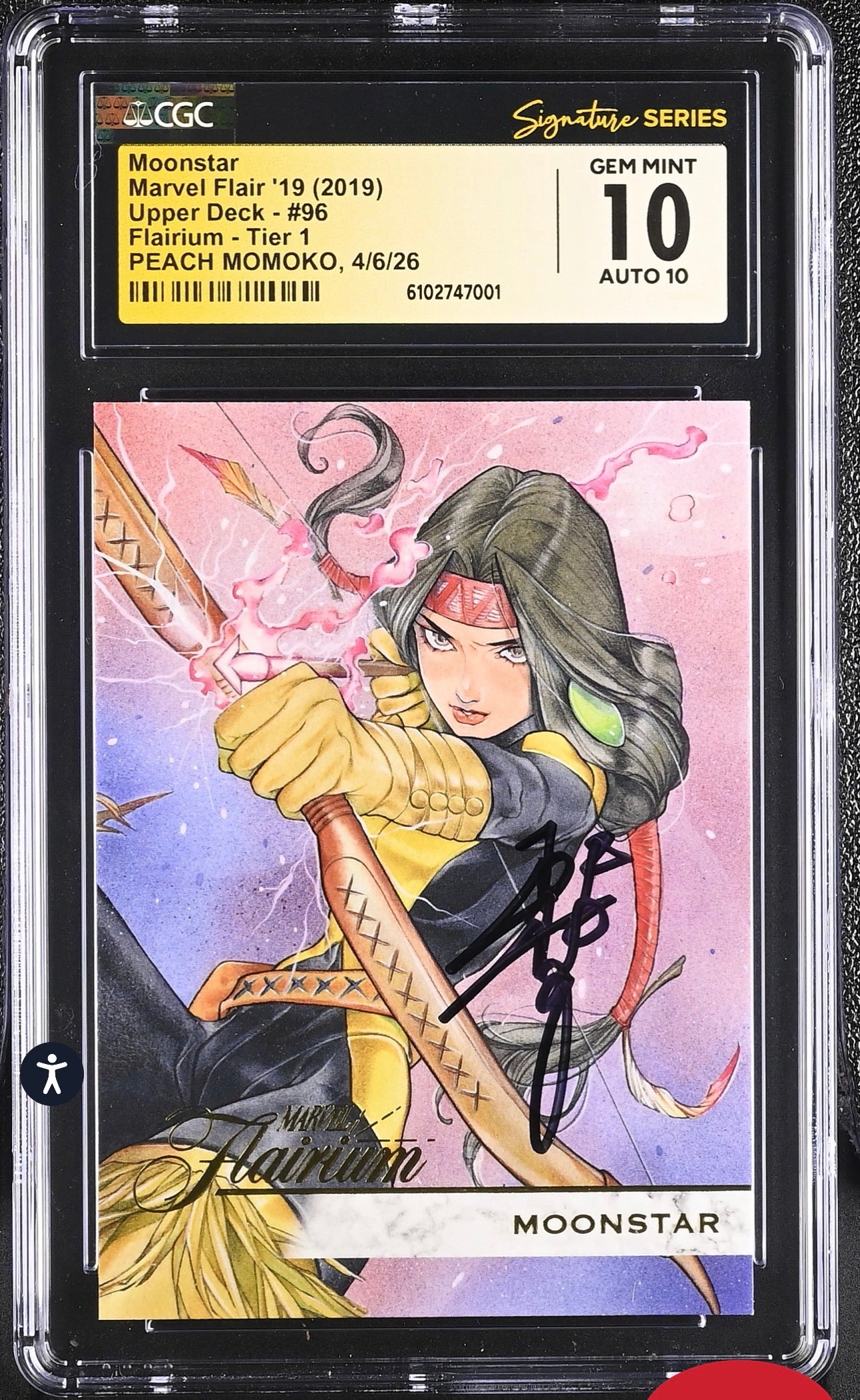 Moonstar Marvel Flair 2019 CGC SS 10 (Gem Mint) Signed By Peach Momoko